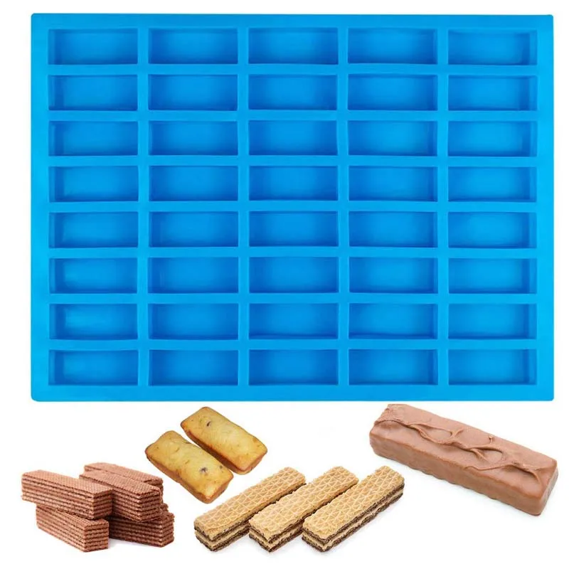 Chocolate Mould Silicone Cake Mold Rectangle 40 Cavity Chocolate Bar Mold Fondant Molds Cake Decoration Tools Bakeware Moulds