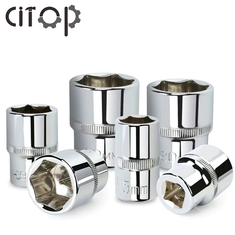 

Citop 8-36mm Metric Outer Hexagonal Socket for Ratchet Spanner Metric 1/2" Drive Chrome Vanadium Steel Tire Wrench Accessories