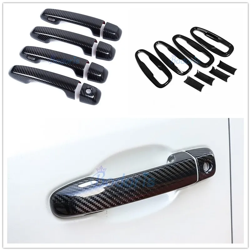 

Carbon Fiber Color Door Handle Cover Bowl Panel Grab Kits 2010-2017 2018 2019 For Toyota Land Cruiser 150 FJ150 Prado Accessory