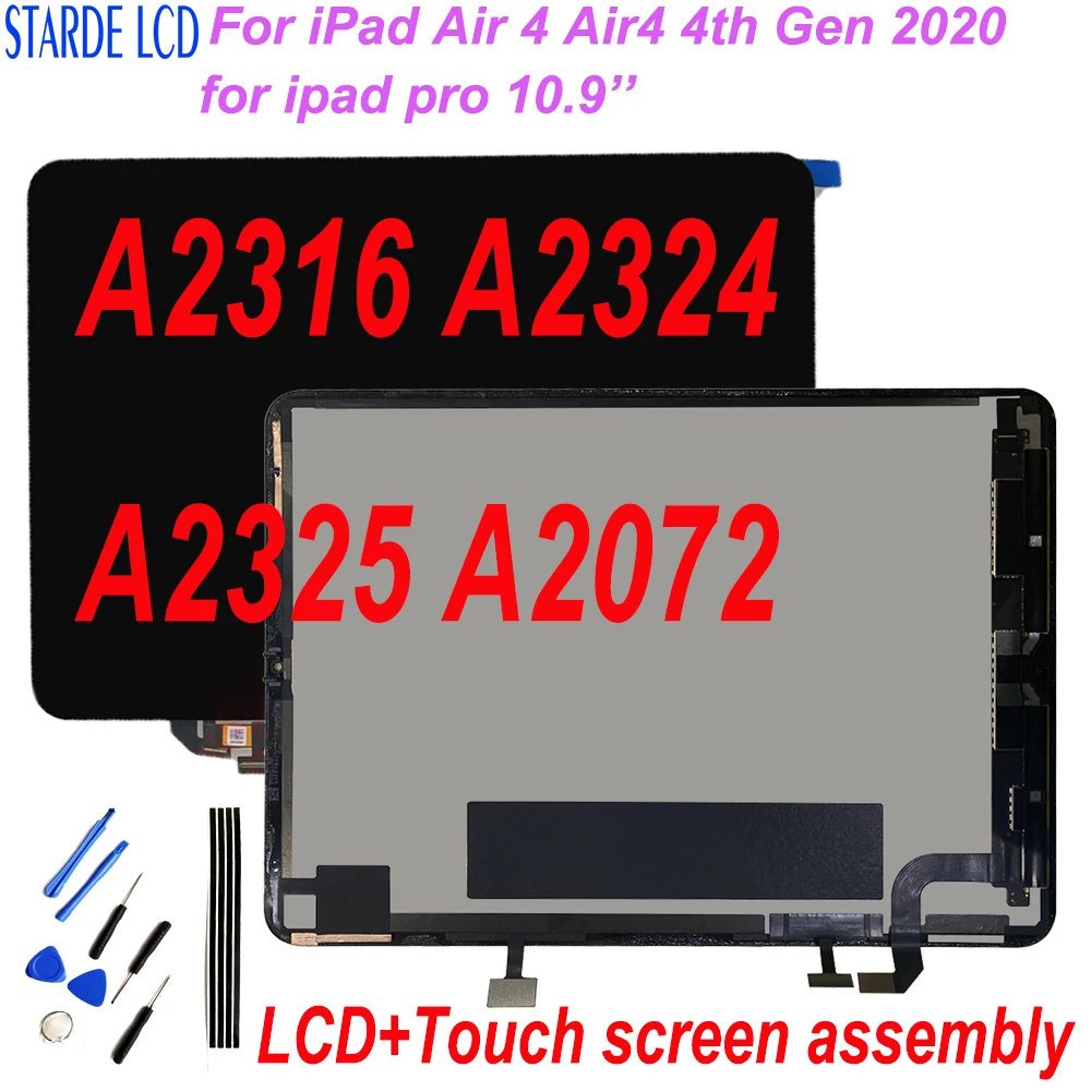 High Quality For iPad Air 4 Air4 4th Gen 2020 A2316 A2324 A2325 A2072 LCD Display Touch Screen Assembly for iPad Pro 10.9 LCD