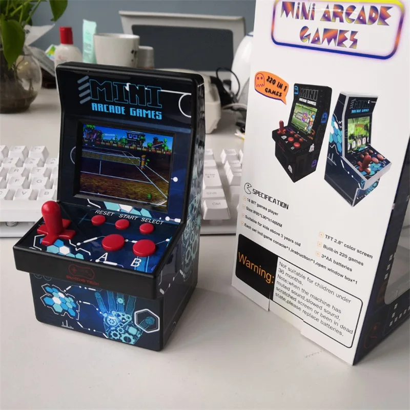 220 em 1 mini console de jogos arcade retro arcade jogador de jogo portátil com 220 jogos de 16 bits 2.8 "display colorido presente para criança