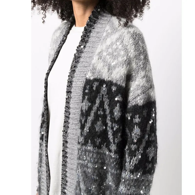 Şérjas 500 جرام 1100 متر أفخم الأنجورا أرنب الشعر الغزل 3 مللي متر + 6 مللي متر الترتر DIY بها بنفسك الحياكة عيد الميلاد سترة قبعة وشاح الديكور غزل الصوف