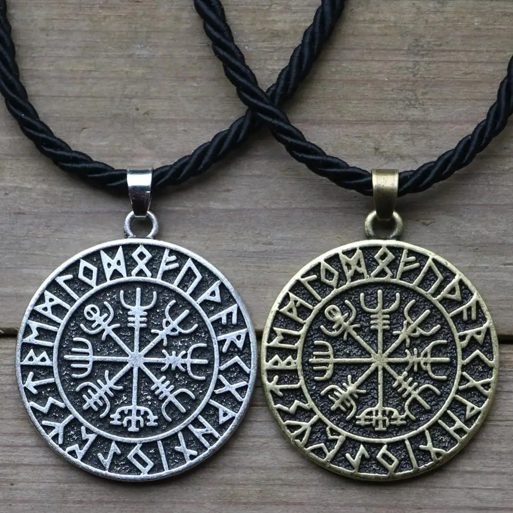 Viking Odin Runavin necklace For Women Men SYMBOL OF NORSE RUNIC NORSE Runes Vegvisir Pendant Necklace Compass Viking Jewelry