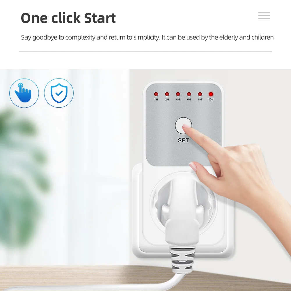 10Hrカウントダウンタイマースイッチソケット電子8プラグパワーメータインテリジェント時間設定制御ソケットスマート制御プラグイン