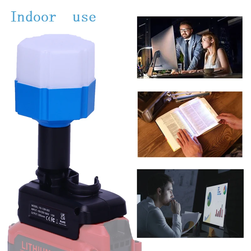 12 واط مناسبة ل ماكيتا عكس الضوء مصباح ليد المحمولة التخييم غرفة الطوارئ العمل ضوء البطارية يمكن استخدامها BL1860 BL1850 LXT