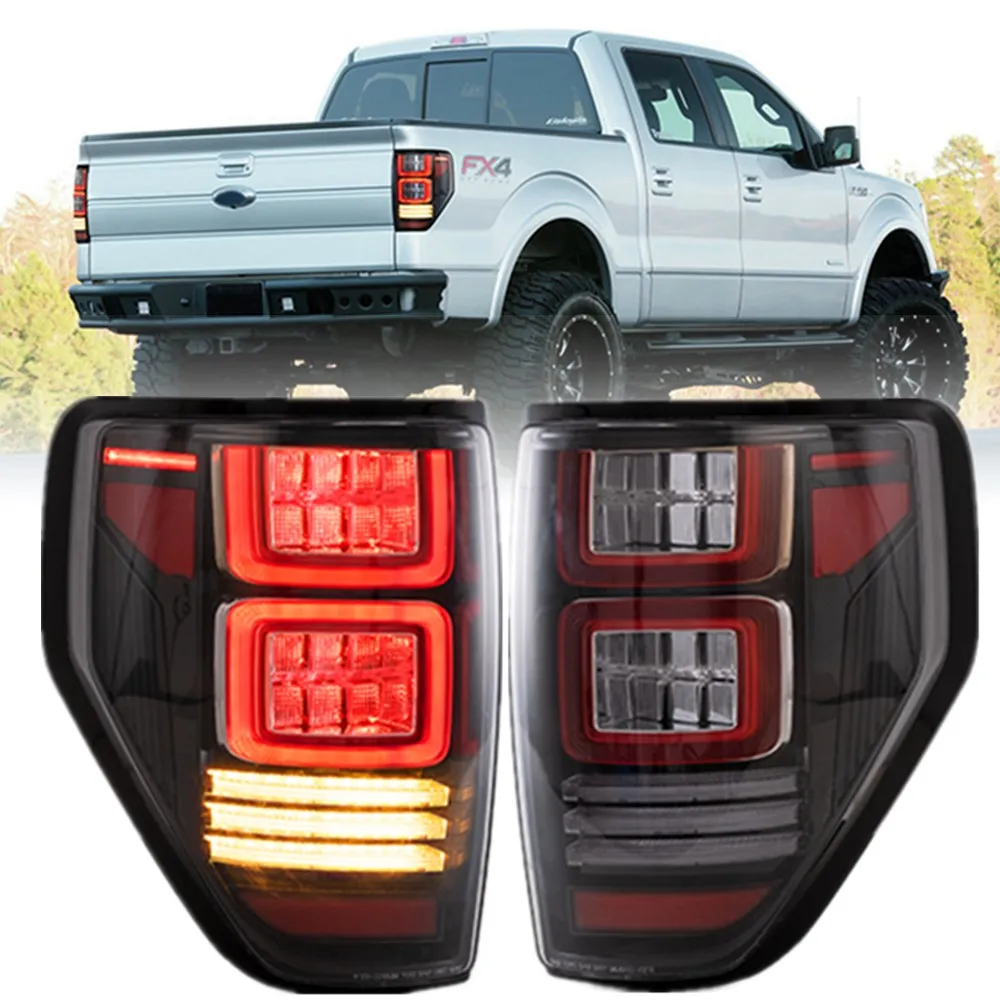 

12V Car Led Tail Lights For Ford F150 2009-2014 F-150 Taillight Assembly With Rear Turn Signal DRL Brake Reverse Lights