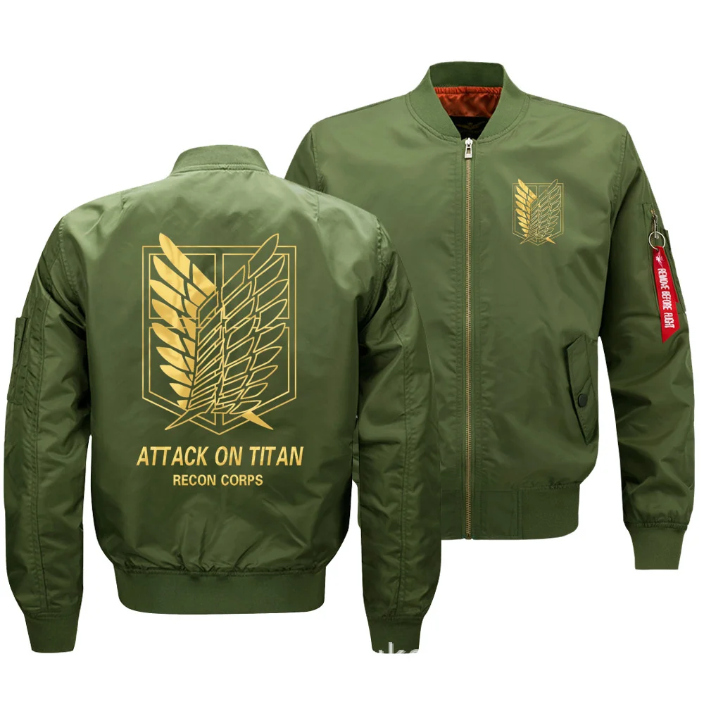 

on Attack Titan Jacket Shingeki no Kyojin Coat Mens Bomber Jackets Winter Thick Coats High Quality S-5XL