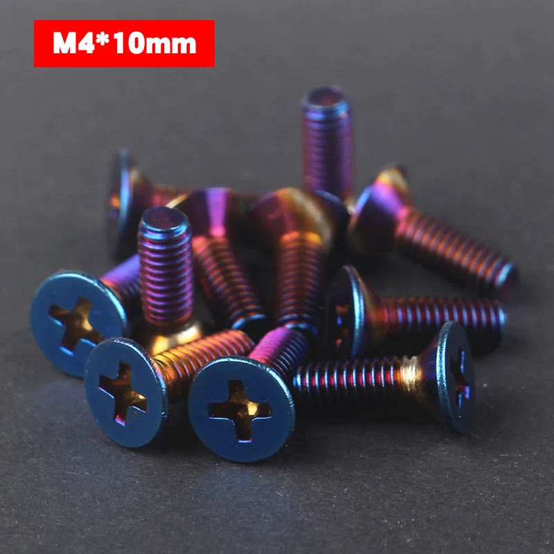 M4 * 10mm Countersunk Screw Stainless Steel Titanium Burning Electric Motorcycle Brake Pump Cover Cross Screw