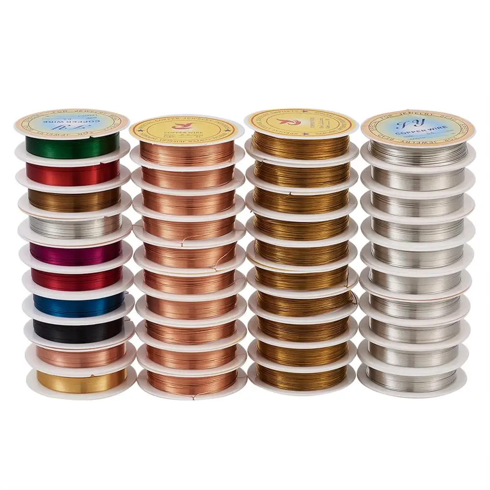 

10rolls/group Mix Color Copper Jewelry Wire 0.2mm 0.3mm 0.4mm 0.5mm 0.6mm 0.8mm 1.0mm for jewelry making DIY Accessories