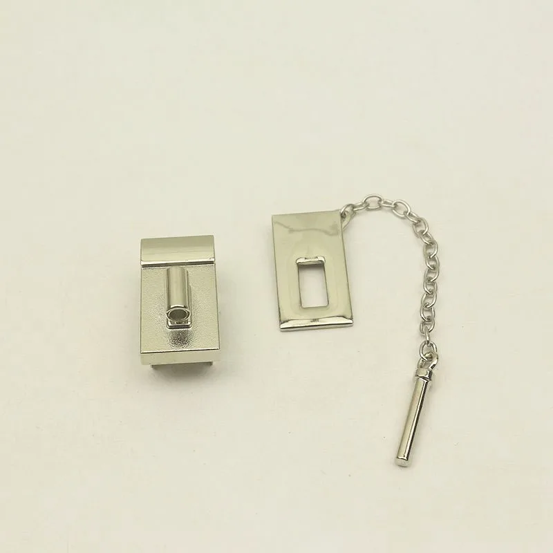 Cadena de bloqueo de giro para bolso, hebillas rectangulares de 58x24mm, botón de cierre para bolsas, accesorios de repuesto de cuero, bricolaje, 8