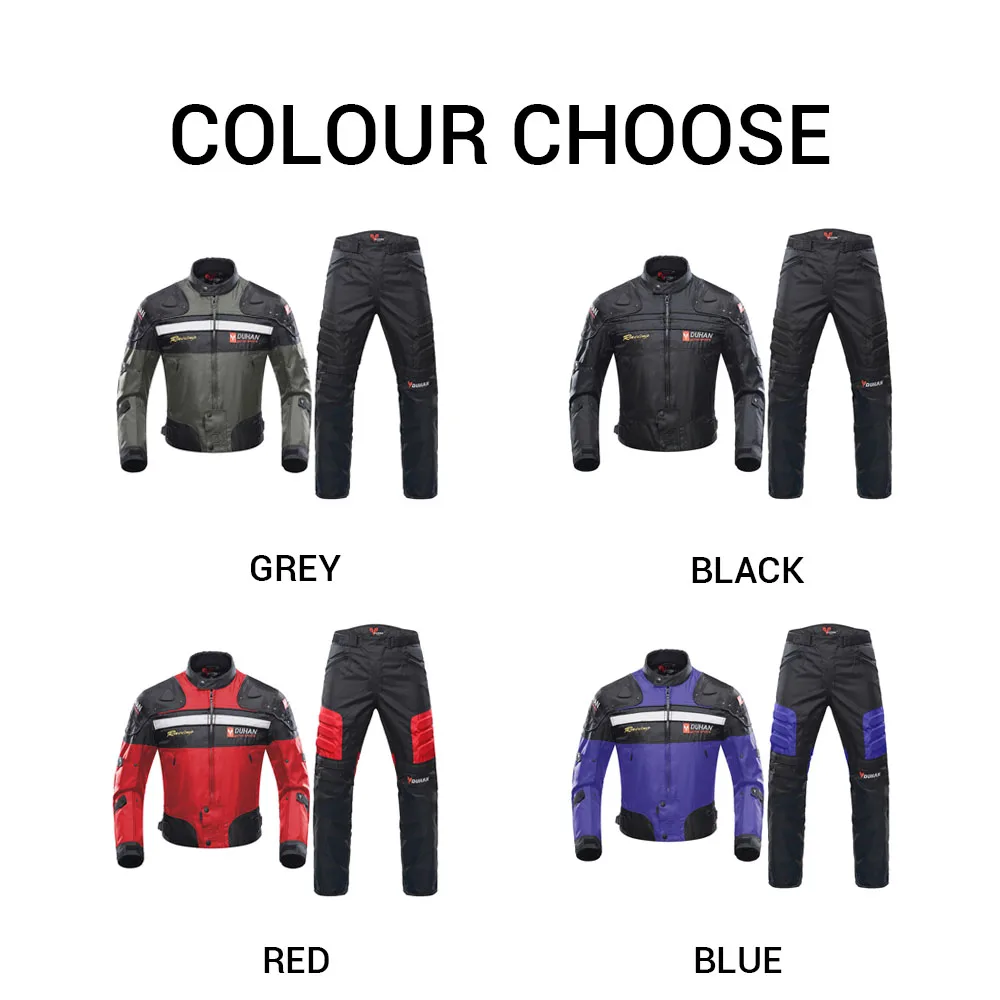 DUHAN Motorcycle Jacket Pants Suit Waterproof Racing Jacket Protective Motocross Removable Lining Four Seasons Motorcycle Jacket