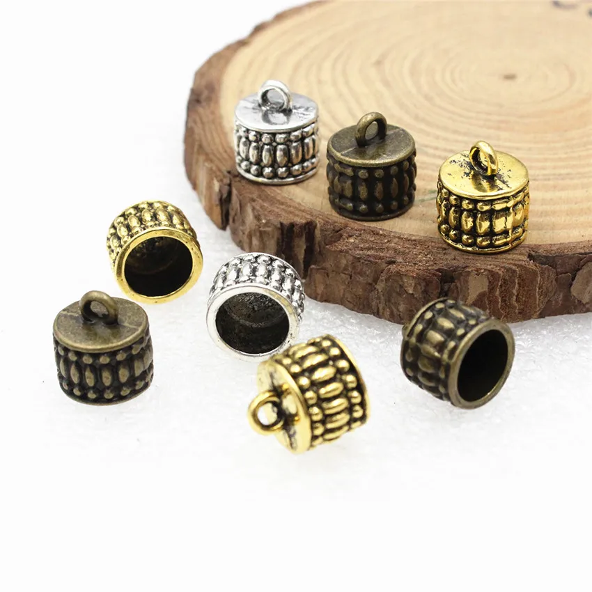 Onefrezowanie Fit 8mm przewód zaciskane zaślepki klamra porady dla naszyjnik bransoletka liny liny DIY akcesoria około 11x12mm 20 sztuk K00518
