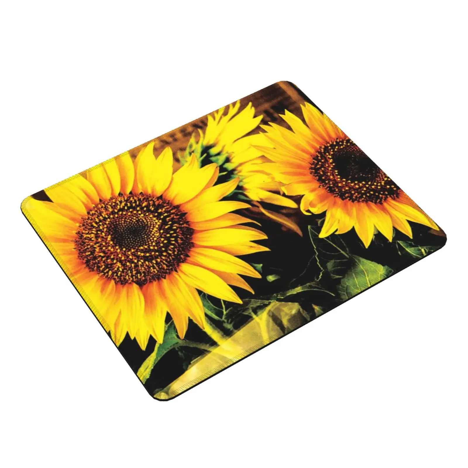 Sunflower Design Cloth Face Mouse Pad 1361 Beanie Quarantine Face Inhale Breath Oxygen