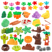 Plant Series Big Building Blocks Flower Grass Tree Fruit Adornment Accessories Compatible Scenes Assemble Toys For Kids Bricks