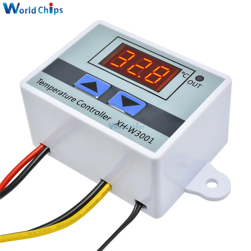 XH-W3001 W3001 12V AC 110V 220V 10A Digital Incubator LED Temperature Controller For Arduino Cooling Heating Switch Thermostat