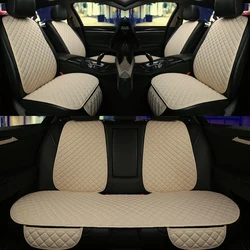 5 Seat/7PCS Flax Car Seat Covers Set Universal Fit Most Auto Protector with Backrest Automobile Line Summer Cushion Pad Mat