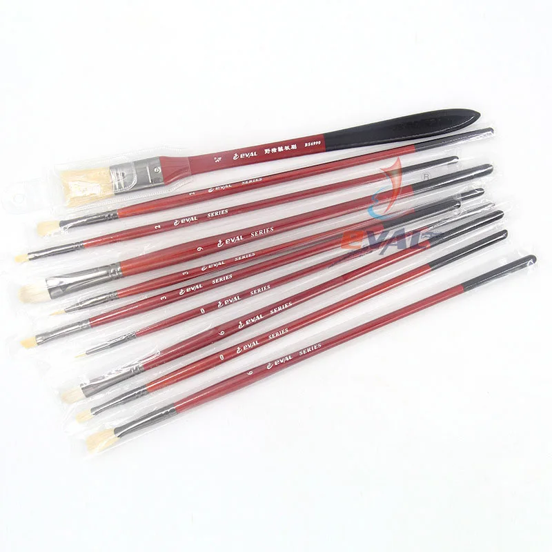 

artist paint brushes Bristle wool nylon hair 10 multi-functional Birch short rod acrylic oil painting gouache pens paint brush