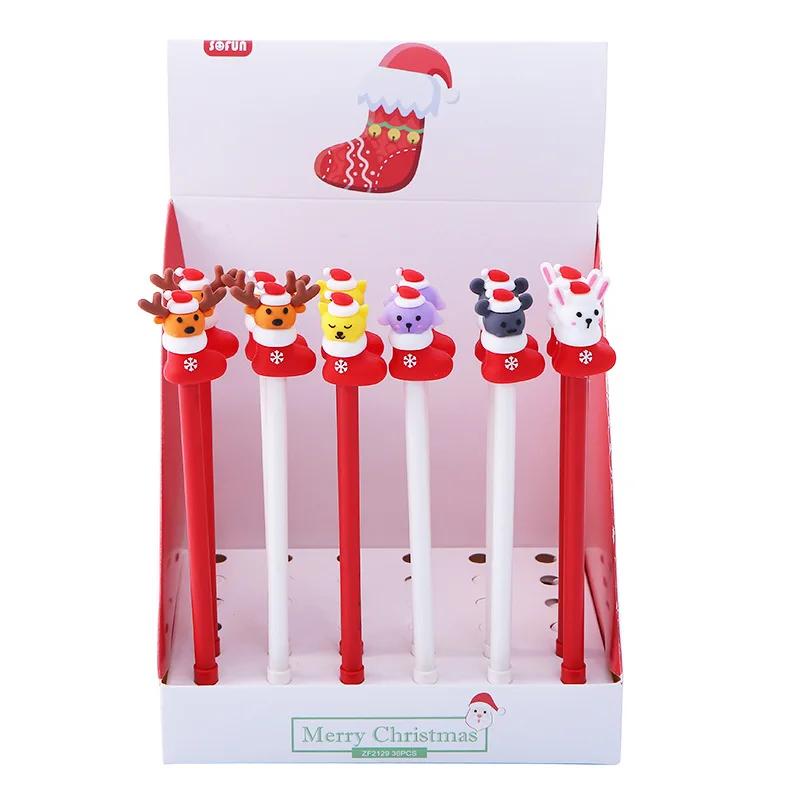 

36 pcs/lot Christmas Boots Elk Snowman Gel Pen Cute black Ink neutral Pens Promotional Gift Stationery School Supplies