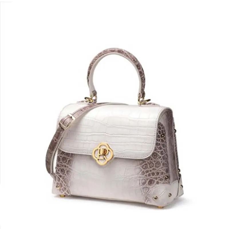 

ouluoer import crocodile bag women handbag white One shoulder bag women bag large capacity Female bag crocodile leather