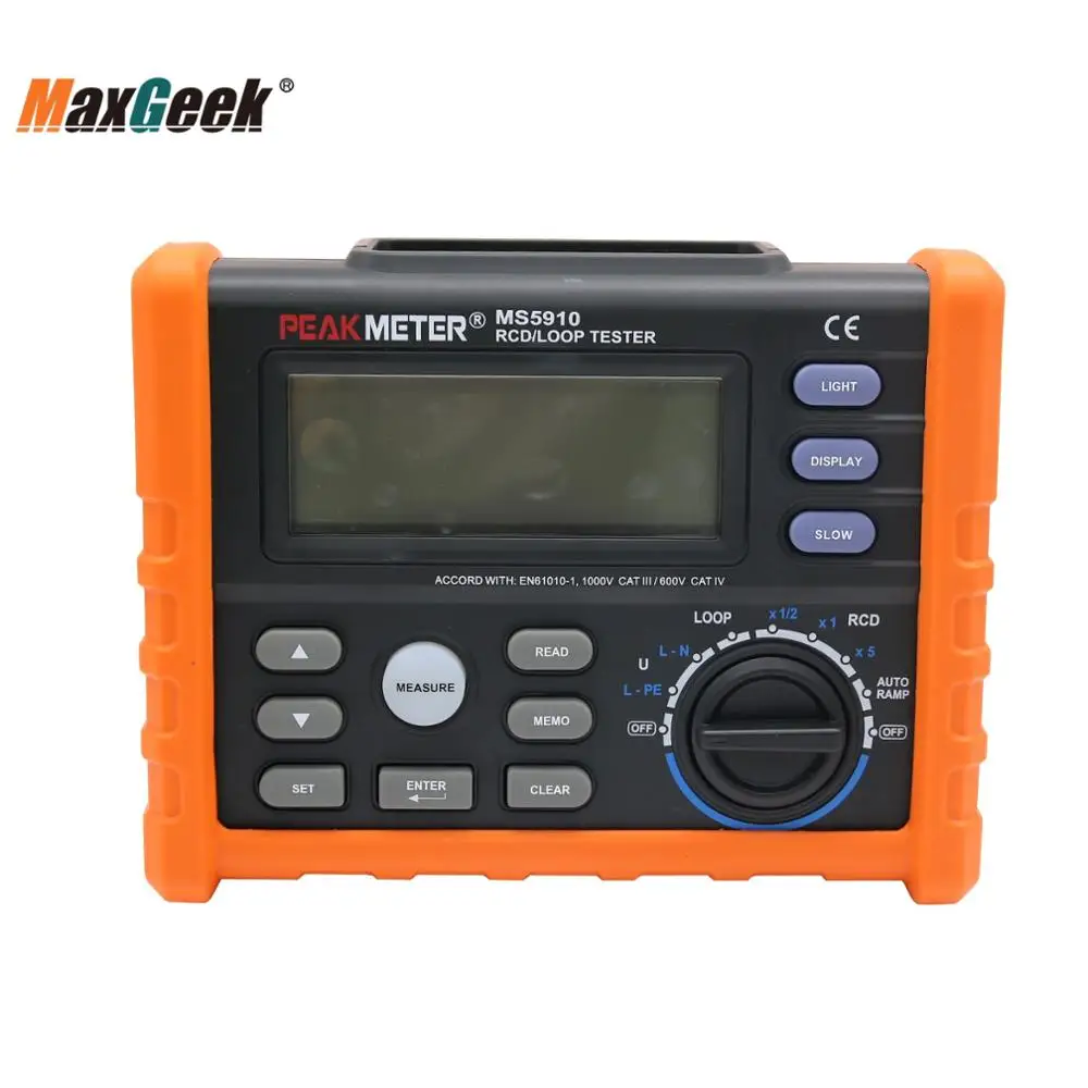 Imagem -02 - Maxgeek-alta Precisão Loop Resistência Tester Rcd Digital Multímetro Ms5910 Vazamento Proteção Interruptor Tester