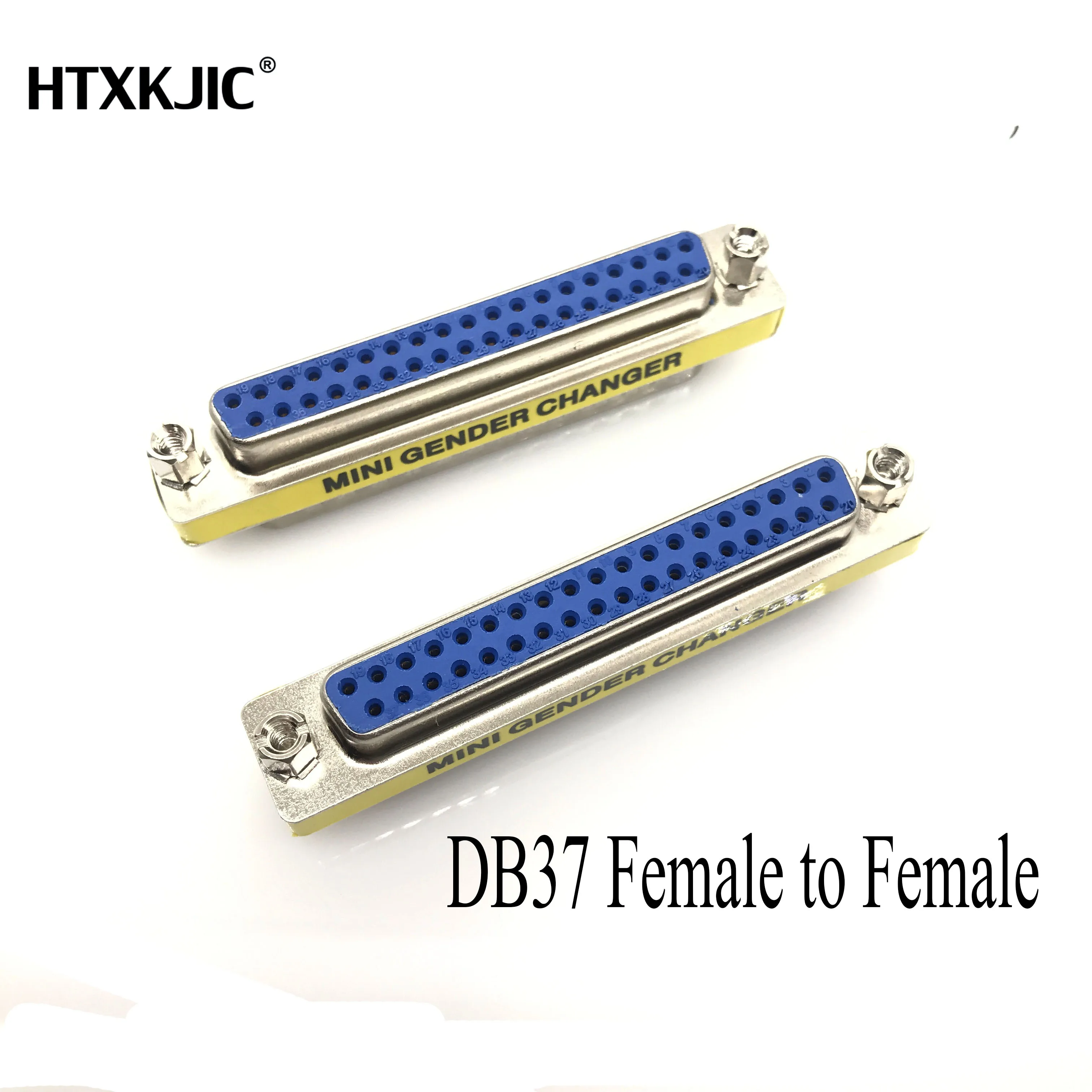 Conector de porta serial d-sub com, conector de 37 pinos macho para fêmea, 1 peça, 37 pinos, 37 p, mini adaptador de modificador de gênero