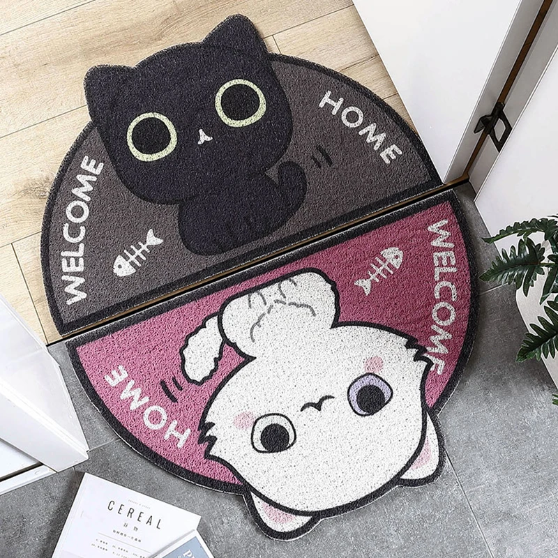 New Cartoon Sand Scraping Dust Door Entrance Mat Hallway Kitchen Bath Non-slip Rug Dust Removal Carpet Wire Loop Footpad Doormat