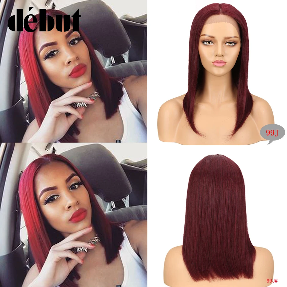 Debut Lace Front Human Hair Wigs Brazilian Straight Bob Wigs For Black Women TT1B/30 Ombre 100% Human Hair Cheap Lace Part Wigs