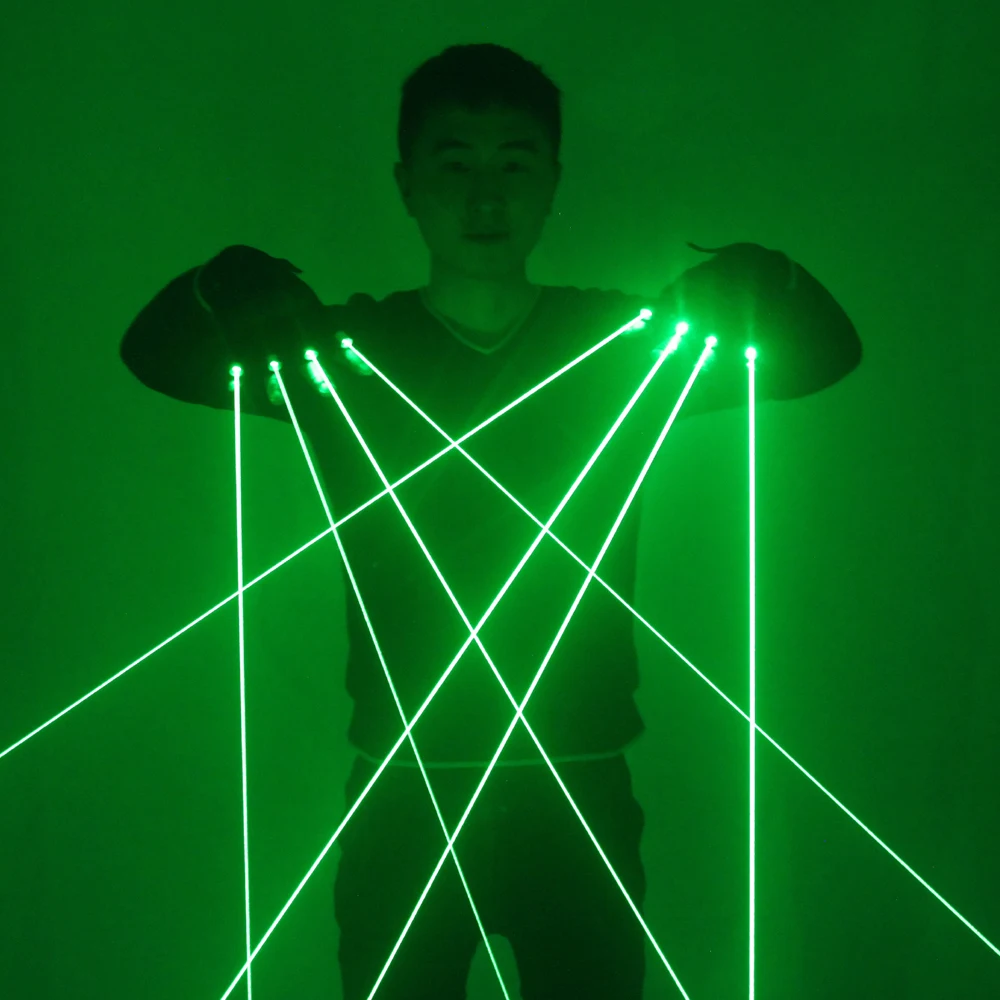 Green Laser Gloves 532nm LED Glasses High Power Coarse Beam Laser Cannon DJ bar party performance props