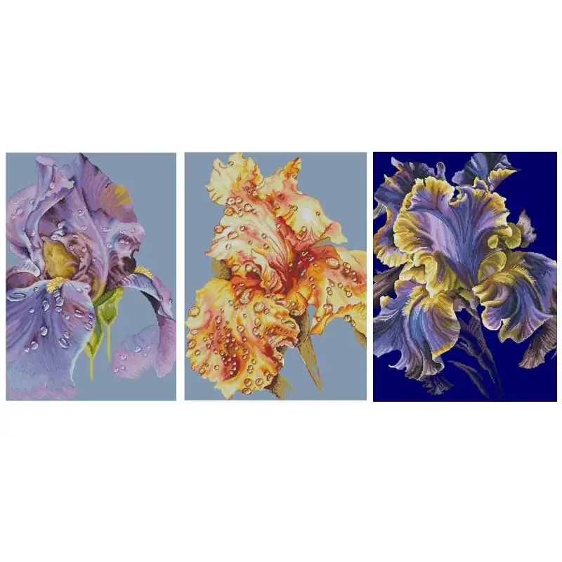 

Alluring Iris Flower Patterns Counted Cross Stitch 11CT 14CT DIY Chinese Cross Stitch Kits Embroidery Needlework Sets home decor