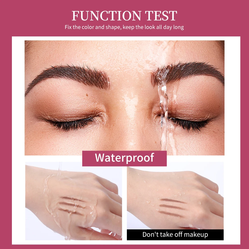 QIBEST gel de cejas transparente, cera impermeable de larga duración con cepillo 3D, jabón de estilismo para cejas, cosméticos para mujeres