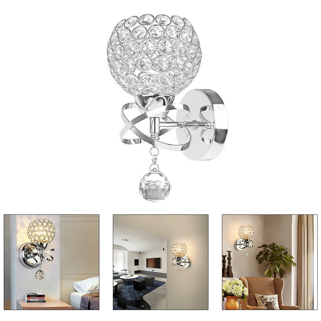 Modern Crystal Wall Lights Sconce Aisle Bedside Light Wall Lamp Without Bulb