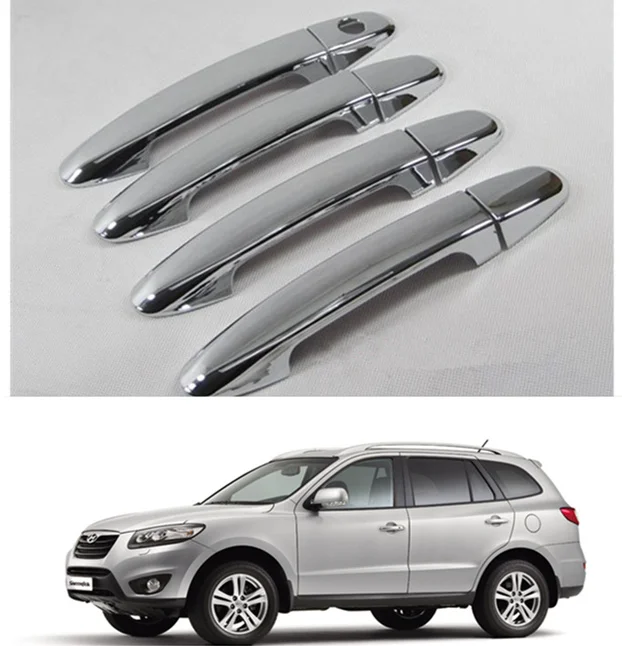 For Hyundai Santa Fe 2007 2008 2009 2010 2011 2012 CHROME CAR DOOR HANDLE COVER TRIM MOLDING Free Drop Shipping