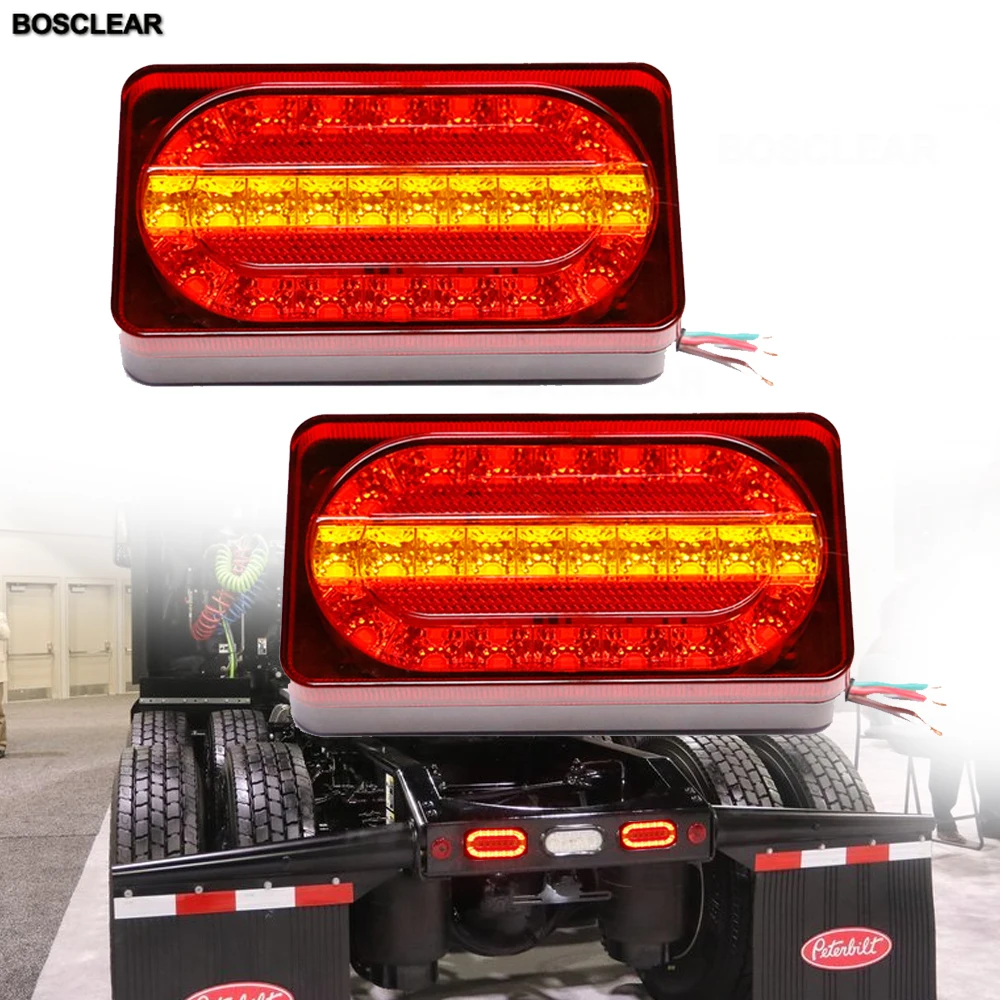 

2PCS 12/24V Dynamic LED Car Truck Tail Light Turn Signal Rear Brake Light Reverse Signal Lamp Tractor Trailer Lorry Bus Campers