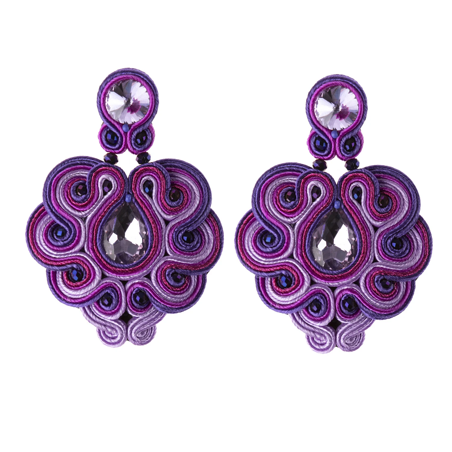 KpacoTa Ethnic boho long big earrings Exaggeration fashion jewelry colourful Soutache Handmade pendant earring for women gift