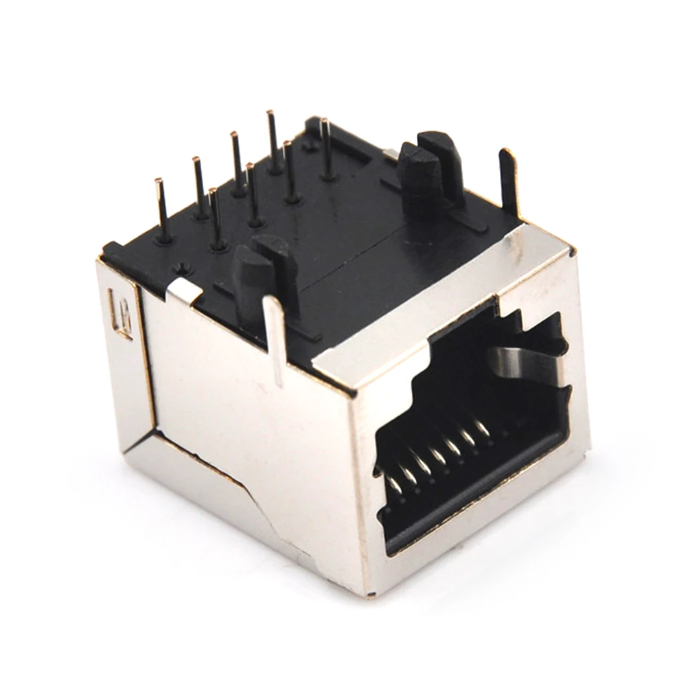 10Pcs/set RJ45 Network Ethernet 8P 8C Female Socket Connectors 8Pin PCB Mount RJ45 8P8C Single Network Port