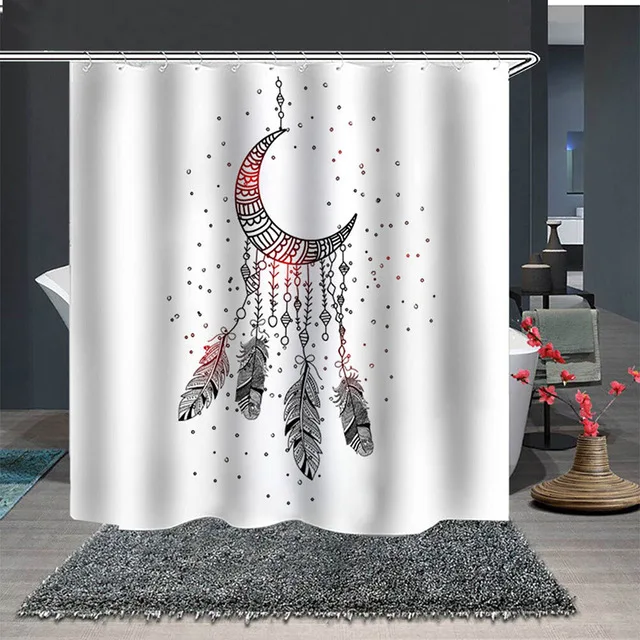 3d Garden Flower Shower Curtains Beauty Nature Bamboo Stream Bathroom Curtain Thicken Waterproof Thickened Bath Curtain