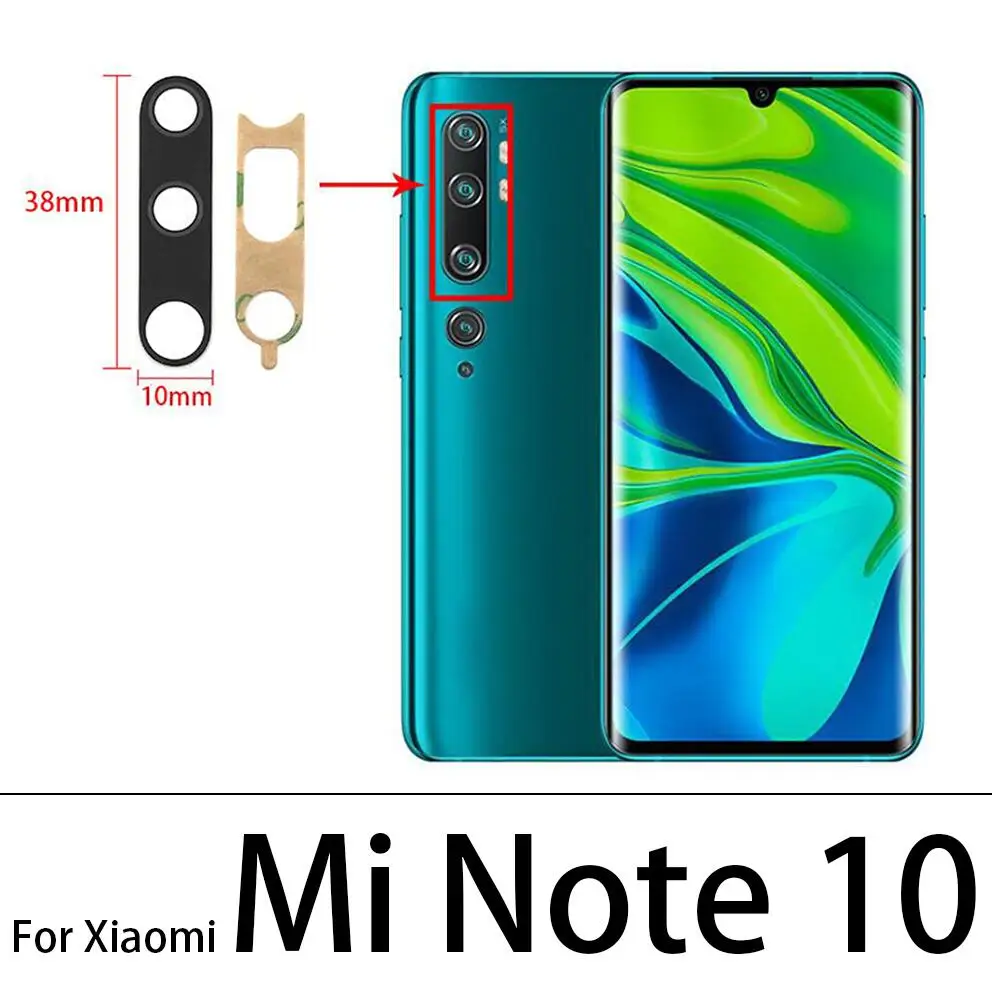 Back Camera Glass Cover Lens With Sticker For Xiaomi Mi A3 A1 A2 10T Lite Max 3 2 Mix 3 2S 2 10 Ultra Redmi Note 6 7 10 Pro 10S