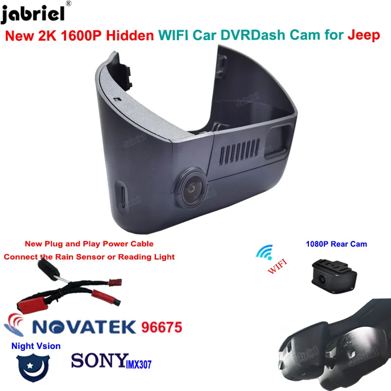 

New 2K Wifi Dash Cam Car Dvr Recorder for Jeep Cherokee for Jeep Chrysler for Jeep Dodge 2014 2015 2016 2017 2018 2019 2020 2021