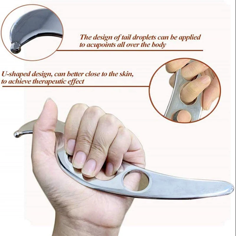 Gua Sha Tool Stainless Steel Manual Scraping Massage Tools Physical Therapy Pain Relief Myofascial Release Tissue Mobilization