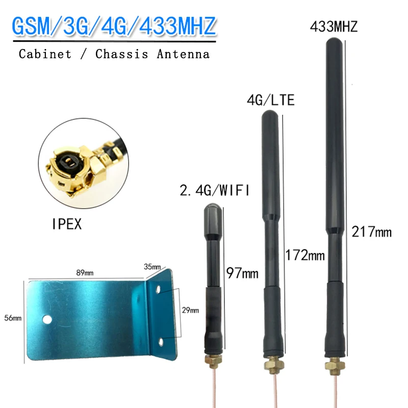 GSM 2.4G 3G 4G 433M 470MHZ Full Band Cabinet Antenna Bracket IPEX Connector High Gain 35dbi Digital Transmission DTU Module