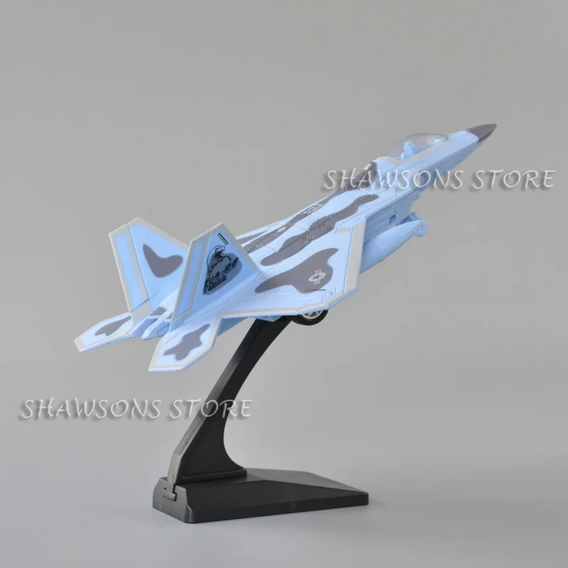 1:87 Scale Diecast Model Plane Toys US F-22 Raptor Jet Fighter Aircraft Miniature Replica Pull Back With Sound & Light