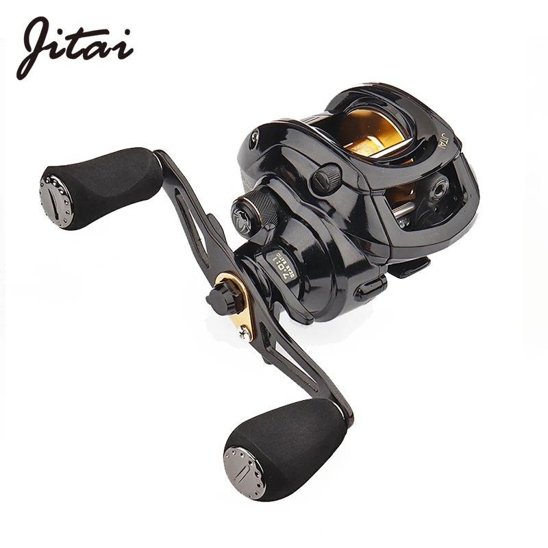 

JITAI Baitcasting Fishing Reel Double Brake System 7.0:1 Gear Ratio 10Kg Carbon Fibe Drag Fishing Reel Fishing Wheel