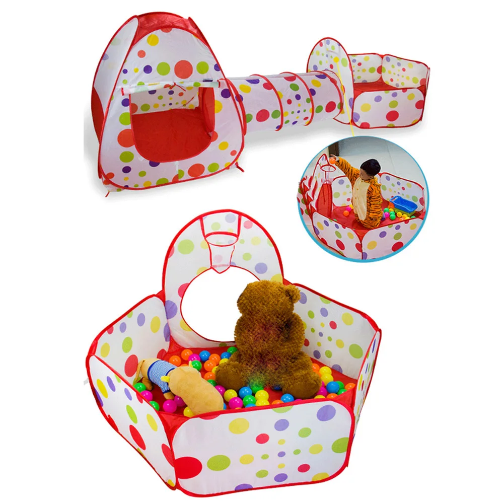 3 Pz/set Per Bambini Tenda Giocattolo Piscina di Palline Per Bambini Tepee Tende Piscina Piscina di Palline Pit Del Bambino Tende Casa Crawling Tunnel oceano Bambini Tenda