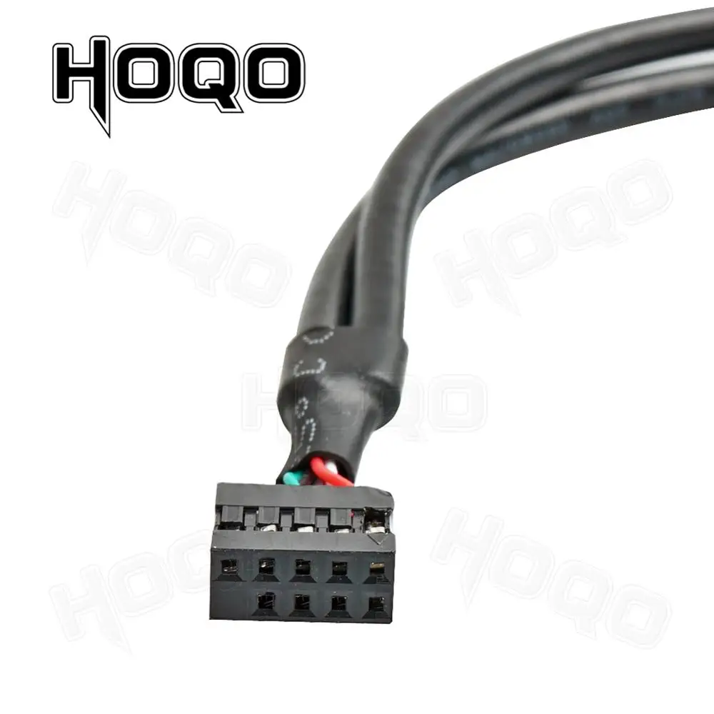 Dual USB 2.0 Female to Motherboard Internal 9pin Pitch 2.54mm Cable 2-port USB Type A Female Screw Lock Panel Mount Cord 30 50cm