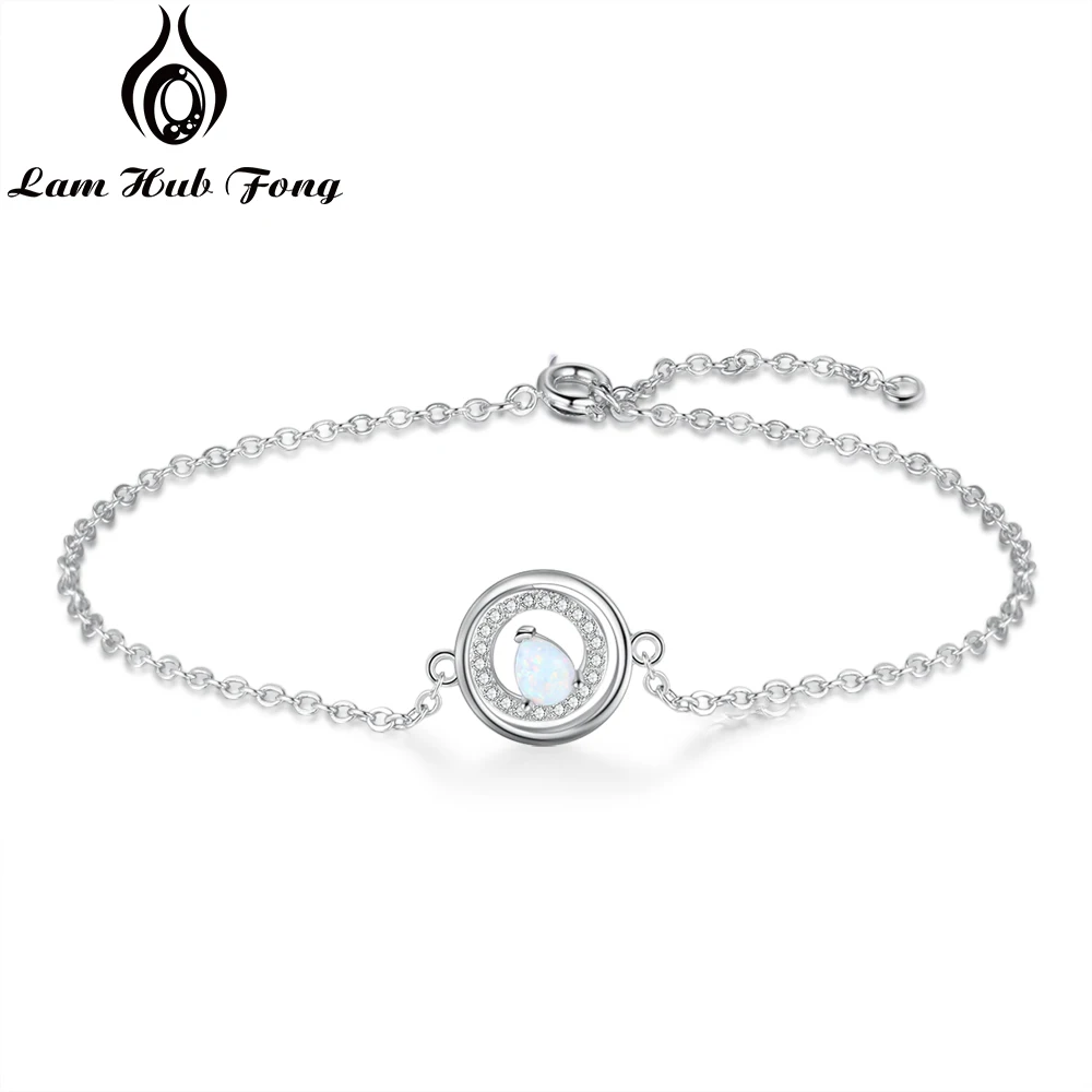 Fashion Bracelet for Women Water Drop Opal Bracelet Cubic Zircon Chain Link Bracelets Charm Christmas Gifts (Lam Hub Fong)