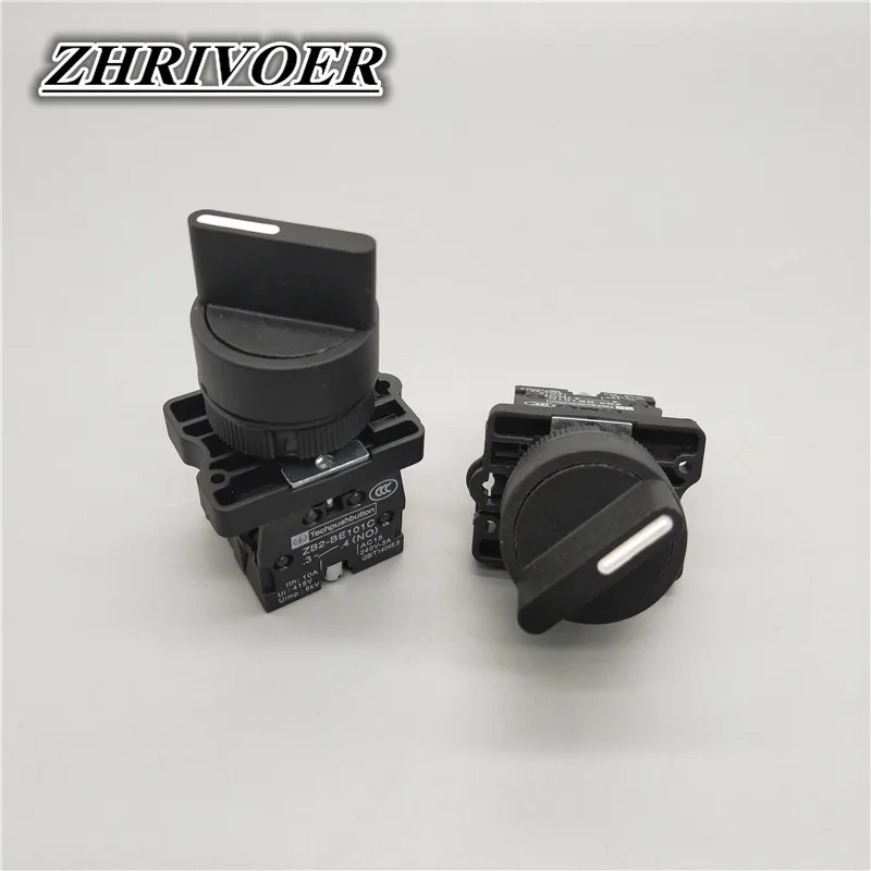 22mm XB2-ED21/XB2-ED33 2/3 Positions Latching Self-Locking Selector Push Button Switch Knob Switch 10A/600V Rotary switch