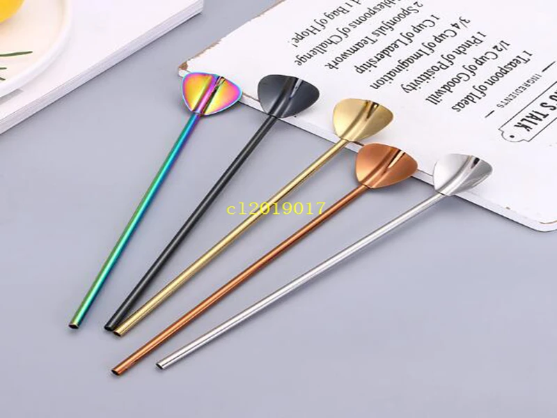 

304 stainless steel Made tea straw spoon creative coffee spoon stirring spoon