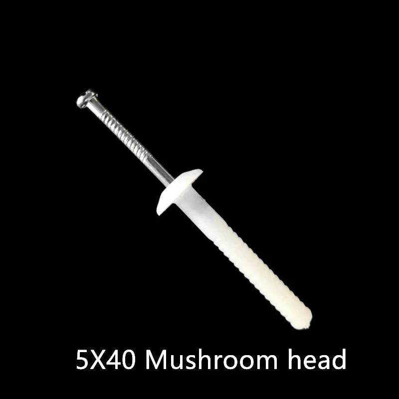 

5x40 Nylon Nail in Mushroom/Round Head Anchors 100pcs/pack