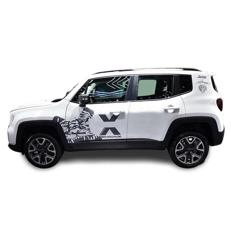 

Matt Black Power Tiger Body Door Fender Sticker Decal Graphics Vinyl Wrap for Jeep Renegade 2014 2015 2016 2017 2018 2019 2020