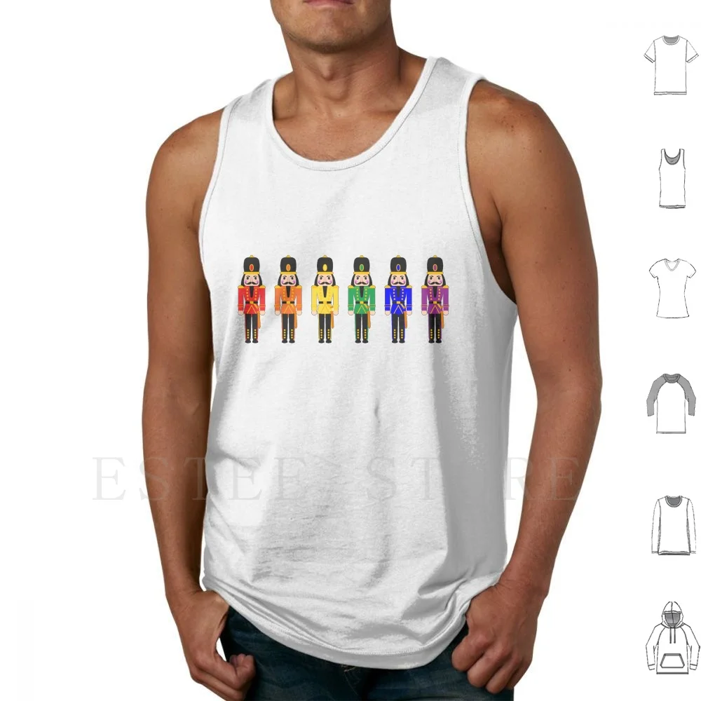 Rainbow Nutcrackers Tank Tops Vest Rainbow Christmas Queer Nutcracker Xmas Spectrum Pride